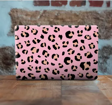 Fekete és rózsaszín leopárd mintás laptop matrica - TenStickers