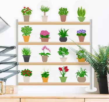 φυτά εσωτερικού χώρου στα ράφια αυτοκόλλητο τοίχου κουζίνας - TenStickers