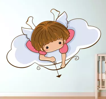 Little Angel Aiming Kids Sticker - TenStickers