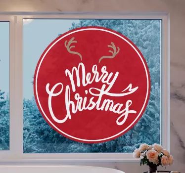 Fenster Aufkleber Frohe weihnachten mit rentierstücken - TenStickers
