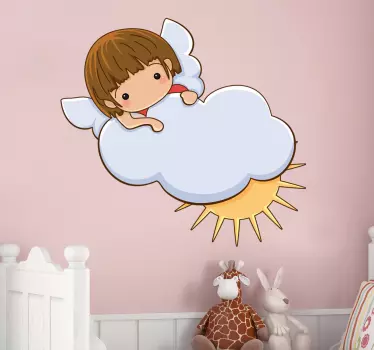 Little Angel on Cloud Decal - TenStickers