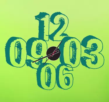 Sticker horloge numéros dessinés - TenStickers