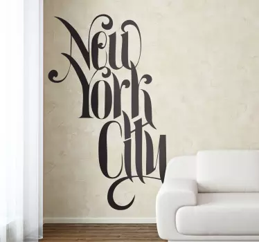 New York City Text Decal - TenStickers