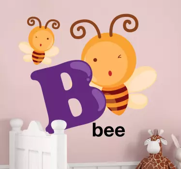 Vinil decorativo abelha letra B - TenStickers