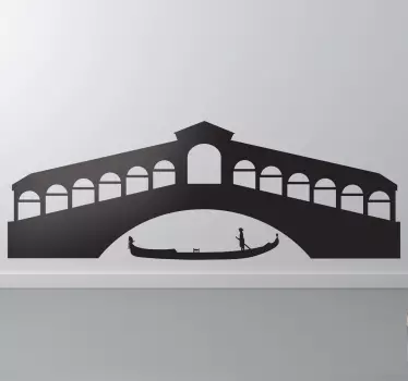 Venice Gondola Silhouette Decal - TenStickers