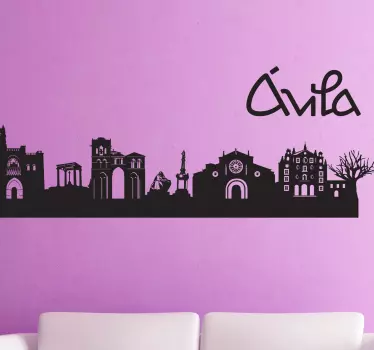 Vinilo decorativo silueta ciudad Ávila - TenVinilo