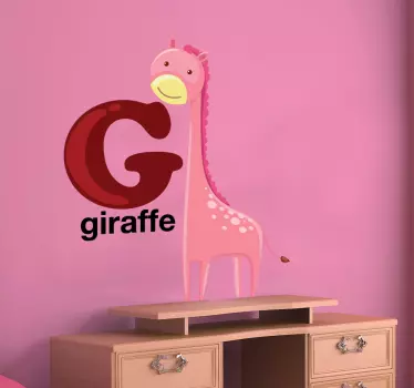 Kids Letter G Giraffe Sticker - TenStickers