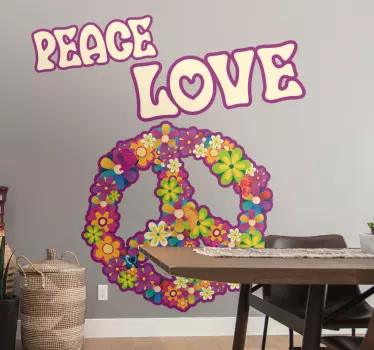 Peace love, and butterflies  love decal - TenStickers