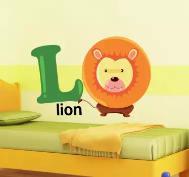 Kids L for Lion Sticker - TenStickers