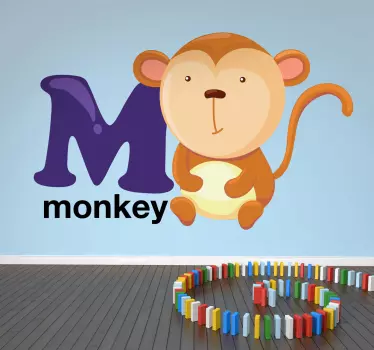 M for Monkey Kids Sticker - TenStickers