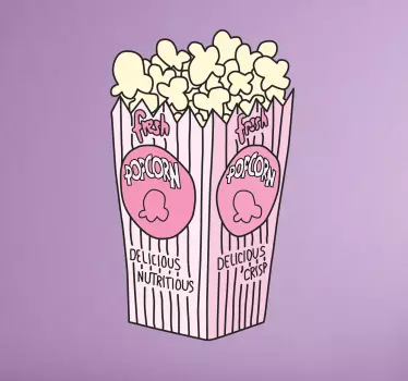Rosa Popcorn Aufkleber - TenStickers