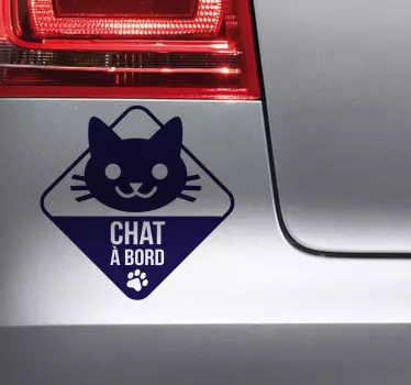 Sticker dessin chat à bord - TenStickers