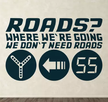Sticker retour vers le futur roads - TenStickers