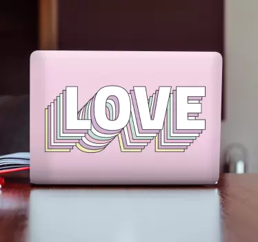 Retro láska viacvrstvový nápis na koži notebooku - Tenstickers