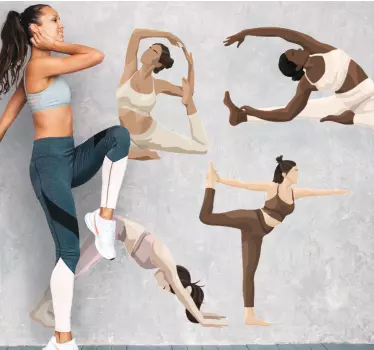 Sport Aufkleber Verschiedene yoga-posen - TenStickers