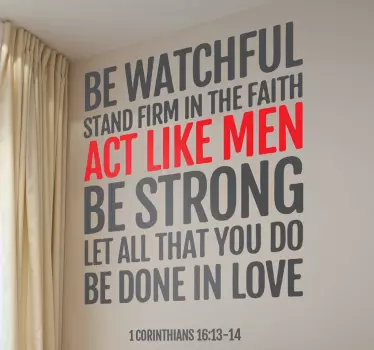 Corinthians Bible Quote Wall Sticker - TenStickers