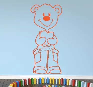 Bear With Heart Sticker - TenStickers