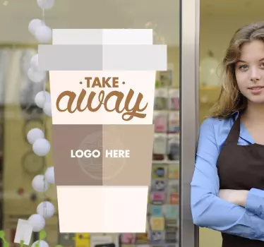 Custom Takeaway Coffee Cup Sticker - TenStickers