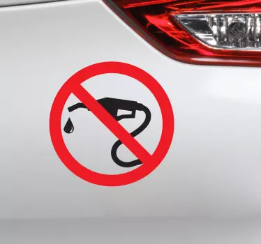 No Petrol Sign Car Sticker - TenStickers
