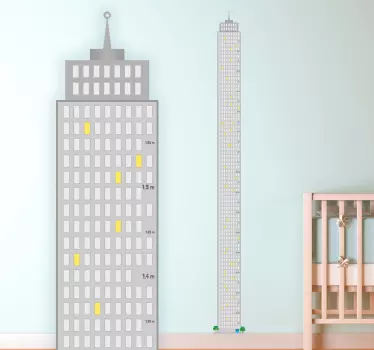 Skyscraper Height Chart Sticker - TenStickers