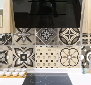 Brown classic tiles sticker - TenStickers