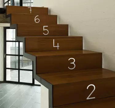 Stair Steps Numbers Decorative Decal - TenStickers