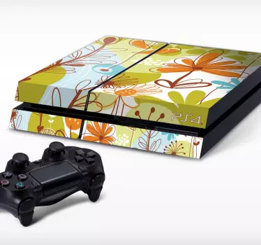 Green Floral PlayStation 4 Skin - TenStickers