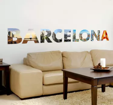 Naklejka dekoracyjna z napisem Barcelona - TenStickers