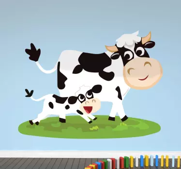 αυτοκόλλητο τοίχου για παιδιά αγελάδες - TenStickers