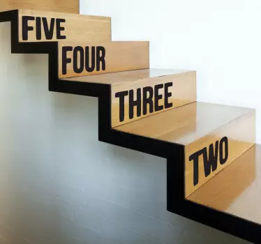 Stairs Numbers Text Stickers - TenStickers