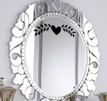 Hart ornament spiegel sticker - TenStickers