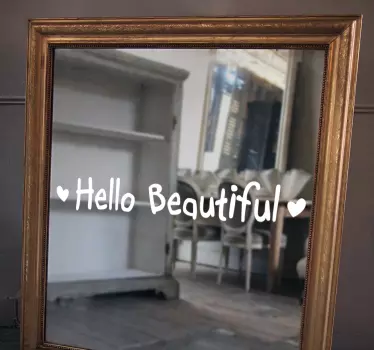 Hello Beautiful Mirror Decal - TenStickers