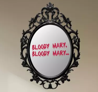 Oglindă înfricoșătoare sângeroasă decal mary - TenStickers