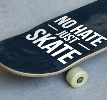 Sticker de texte skateboard no hate - TenStickers