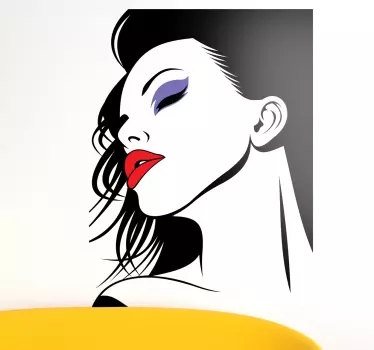 Woman with Make Up Sticker - TenStickers