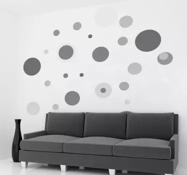 Set of Grey Circles Sticker - TenStickers