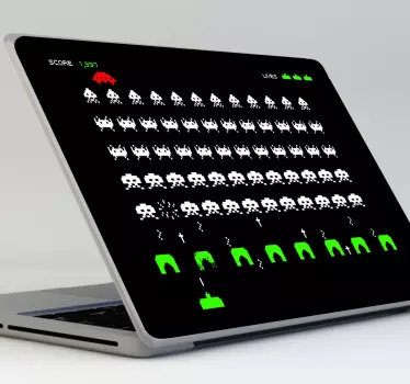 Space Invaders scherm laptop sticker - TenStickers
