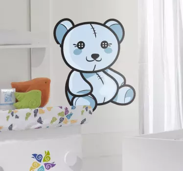 Sticker kind teddybeer blauw - TenStickers