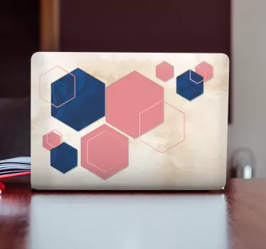Pastelové šesťuholníky geometrické umelecké obaly notebookov - Tenstickers