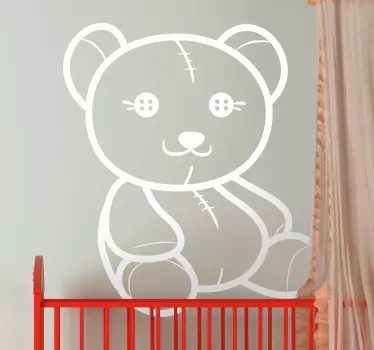 Kids Teddy Bear Outline Decal - TenStickers
