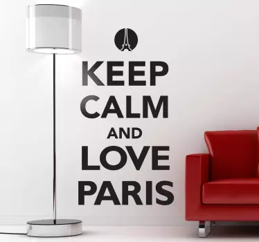 Wandtattoo Keep Calm Love Paris - TenStickers