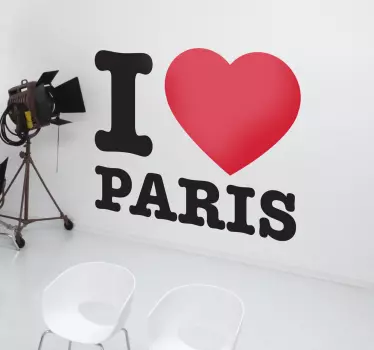I Love Paris Sticker - TenStickers