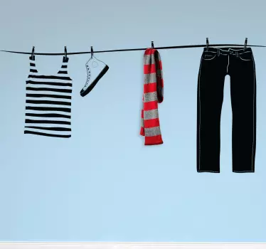 Washing Line Hanger Sticker - TenStickers