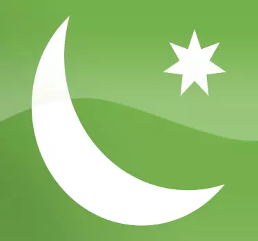 Islamitische halve maan en ster sticker - TenStickers