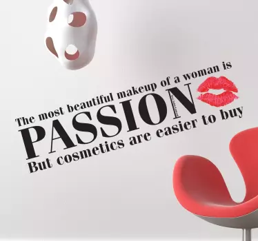 Sticker texte maquillage et passion - TenStickers