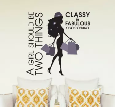 Coco Chanel Classy & Fabulous Wall Sticker - TenStickers