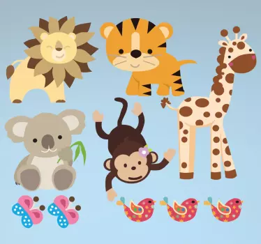 Kids Wild Animal Sticker Pack - TenStickers
