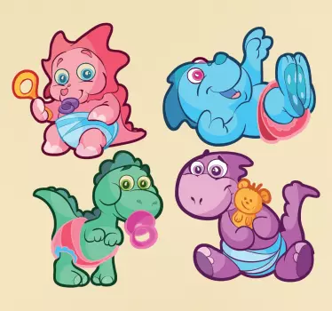 Sticker verzameling baby dinosaurussen - TenStickers