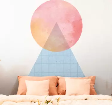 αυτοκόλλητο τοίχου τρίγωνο τέχνης τοίχου και ήλιου - TenStickers