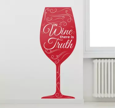 In Wine There Is Truth Wall Sticker - TenStickers